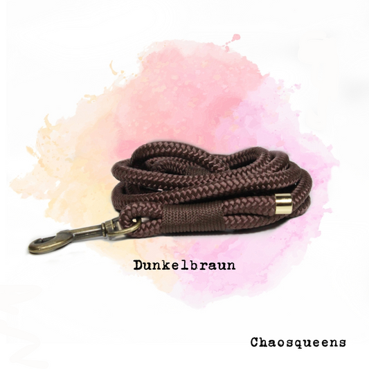 Führleine Dunkelbraun Seil - Chaosqueens Manufaktur