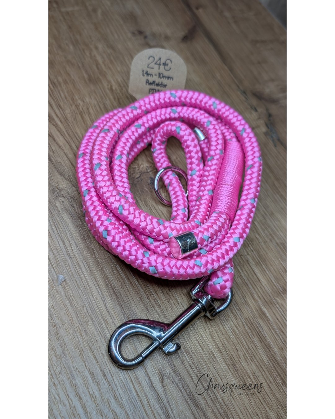 Führleine mit Handschlaufe Reflektor Pink 1,5m