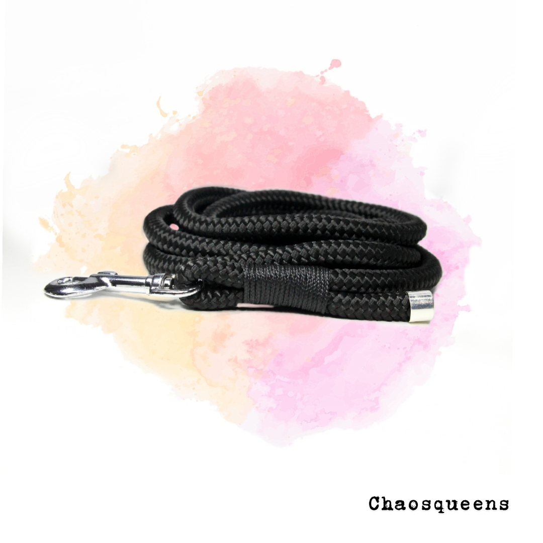 Führleine Seil Schwarz - Chaosqueens Manufaktur