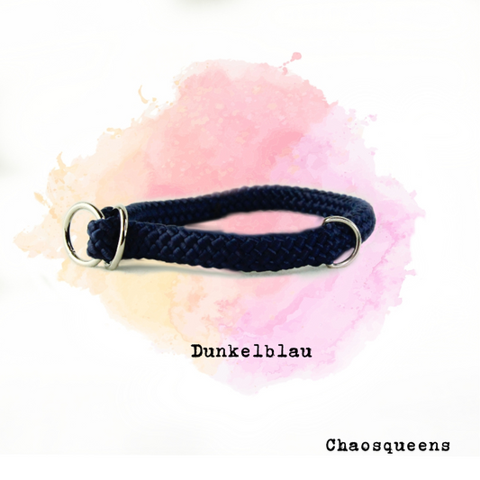 Halsband Dunkelblau Seil - Chaosqueens Manufaktur