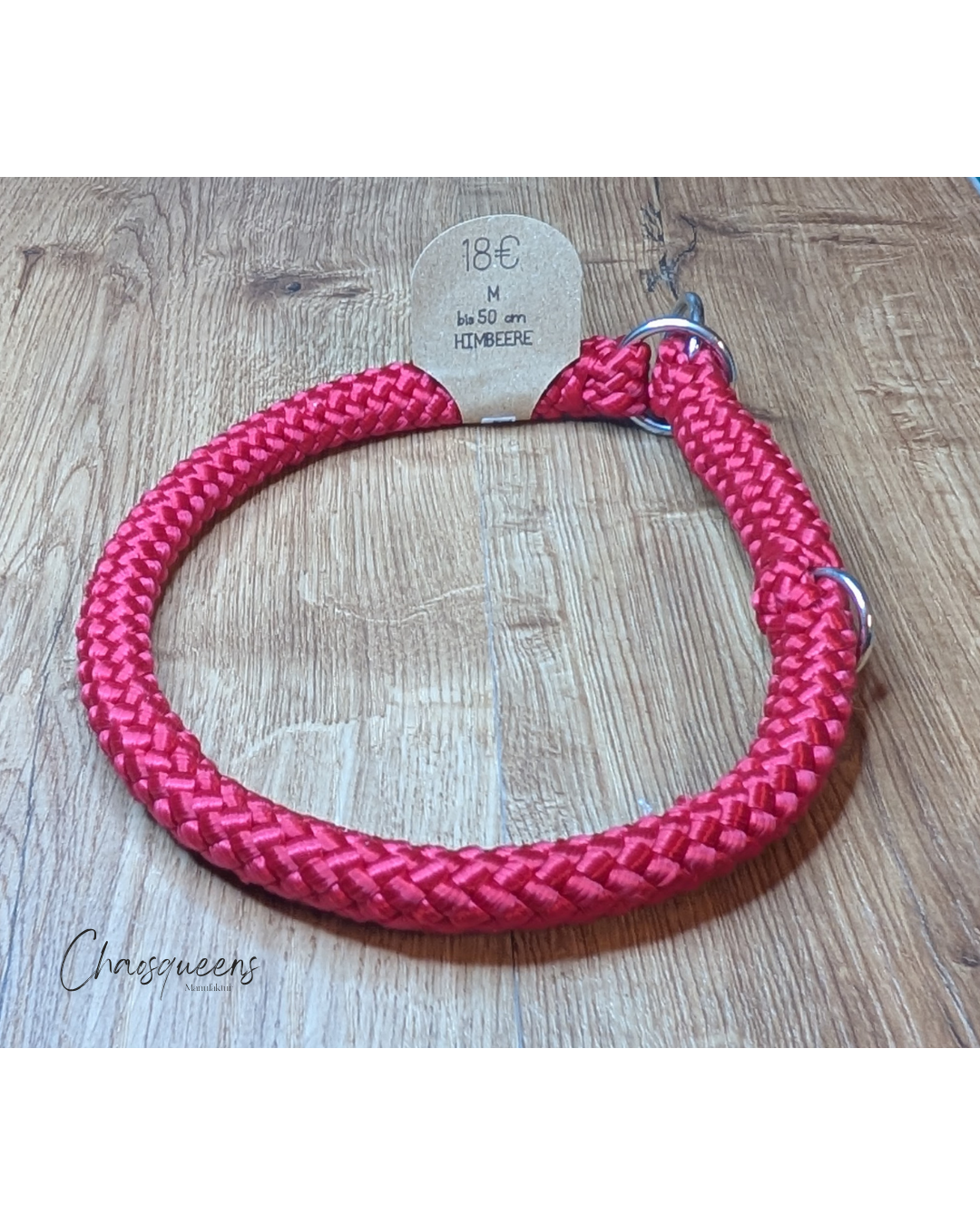 Halsband Himbeere M Seil 12mm