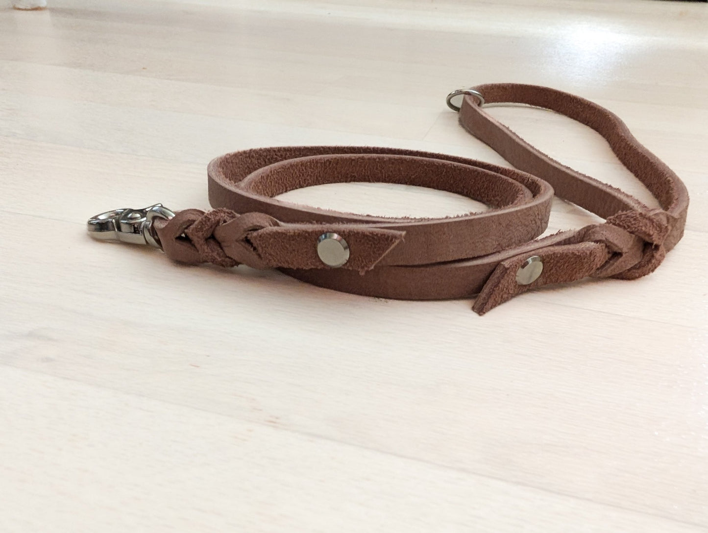 Führleine Beige Nubukleder - Chaosqueens Manufaktur