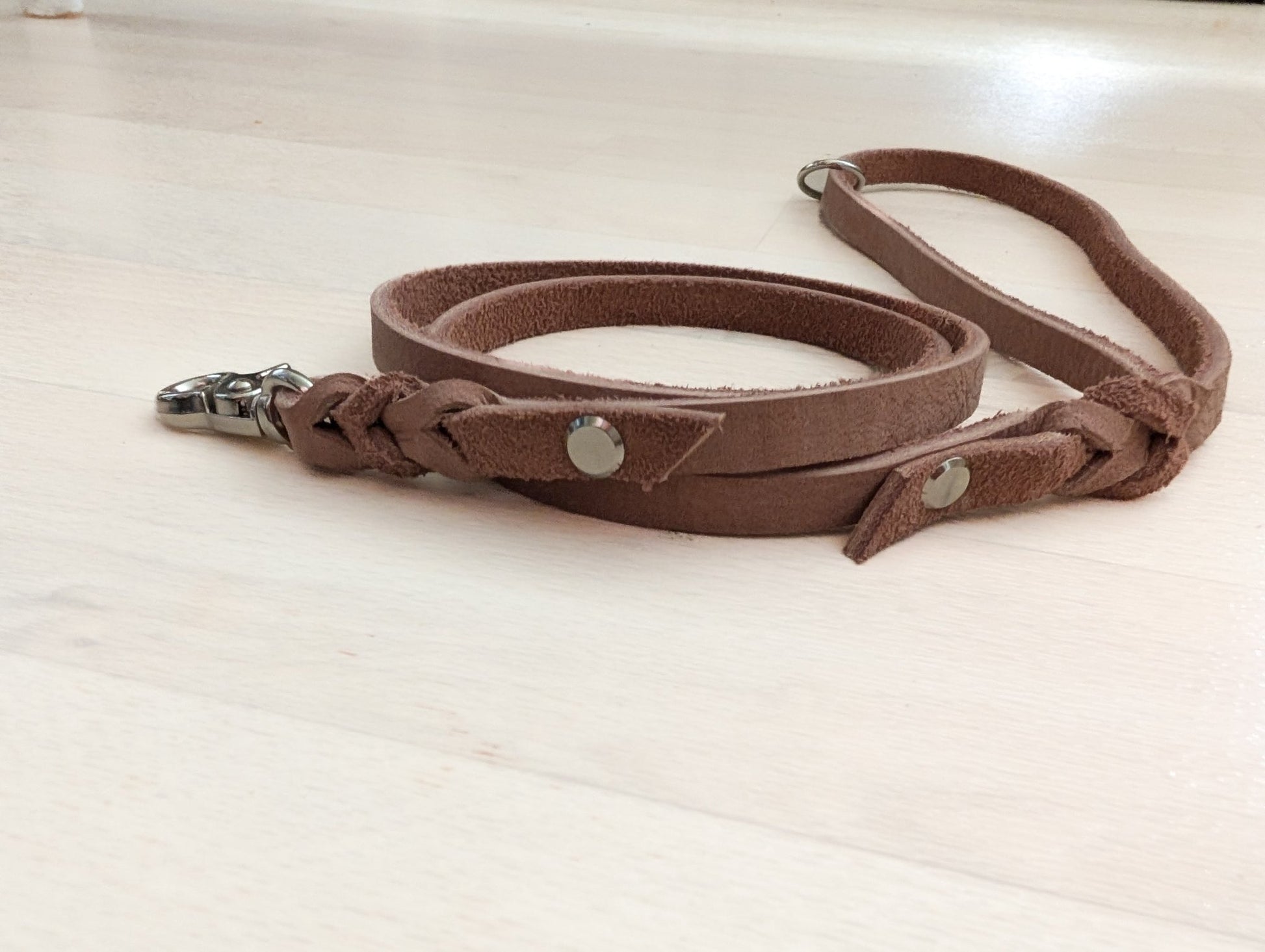 Führleine Beige Nubukleder - Chaosqueens Manufaktur