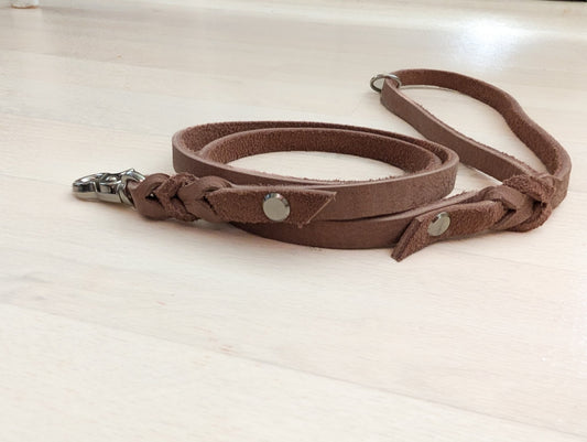 Führleine Beige Nubukleder - Chaosqueens Manufaktur
