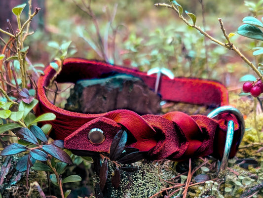 Halsband Rot Fettleder - Chaosqueens Manufaktur