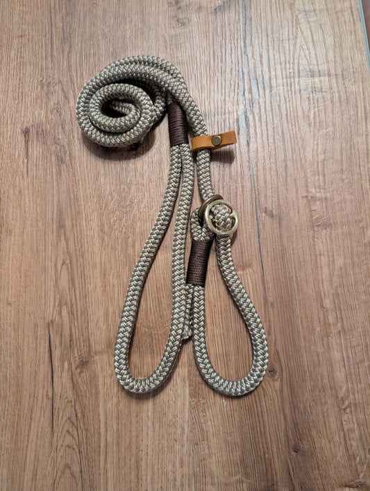 Taupe 1,2m Retrieverleine - Chaosqueens Manufaktur