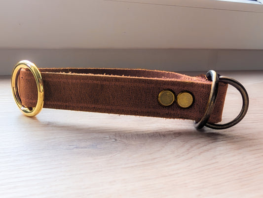 Halsband Braun Nubukleder - Chaosqueens Manufaktur