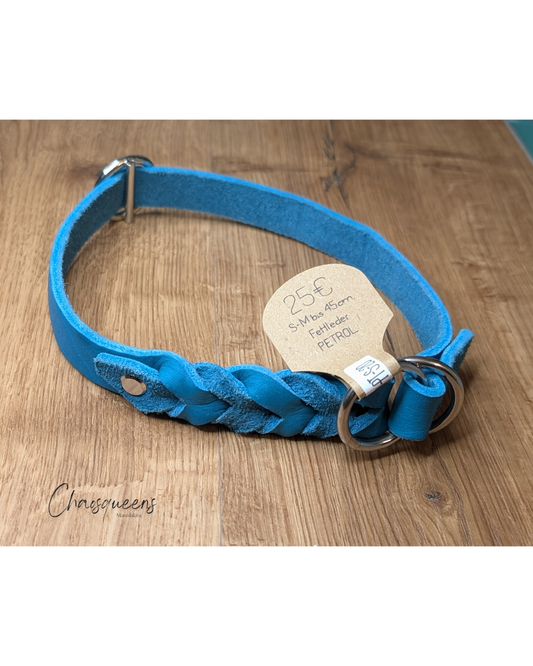 Halsband Petrol M Fettleder
