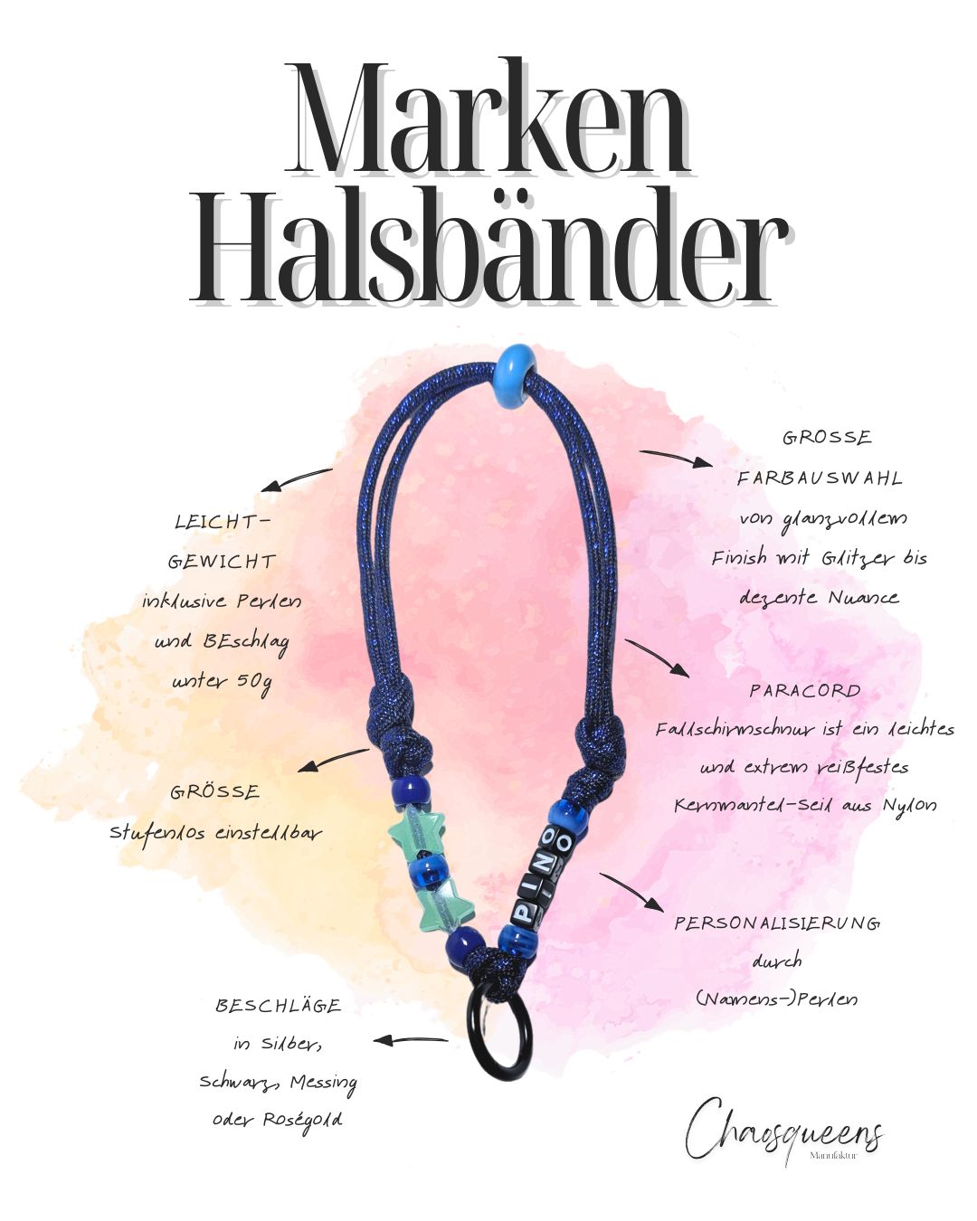 Markenhalsband Paracord