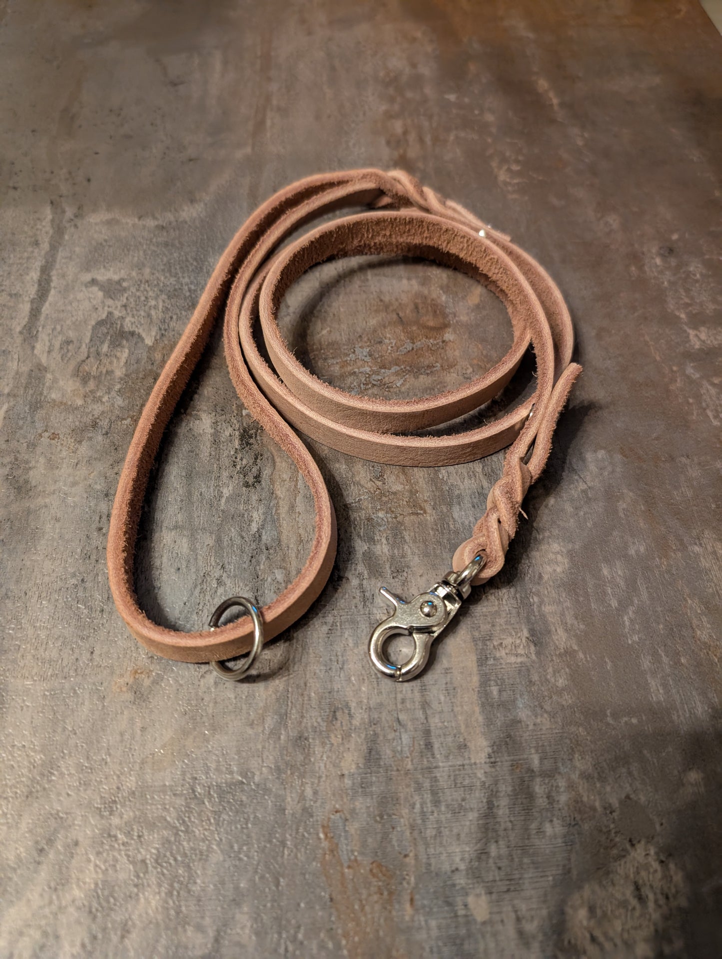 Beige mini 1m Führleine Fettleder