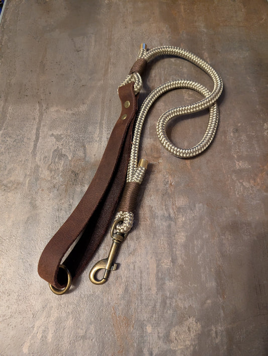 Taupe 1,2m Führleine mit Handschlaufe