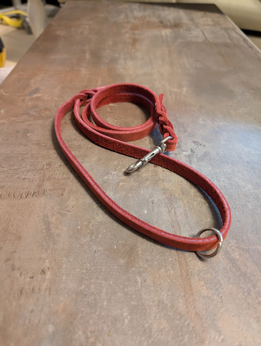 Rot mini 1m Führleine Nubukleder