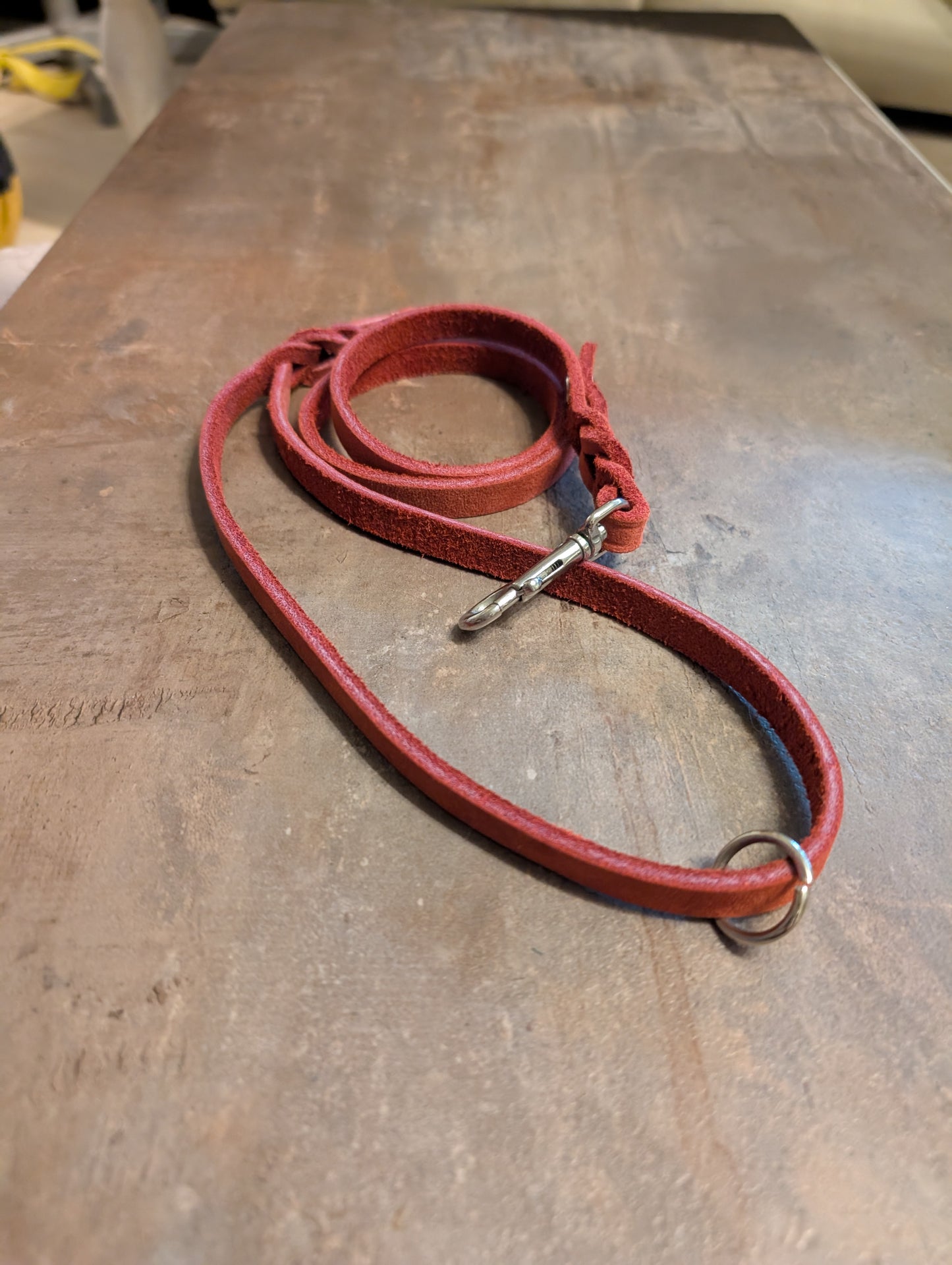 Rot mini 1m Führleine Nubukleder