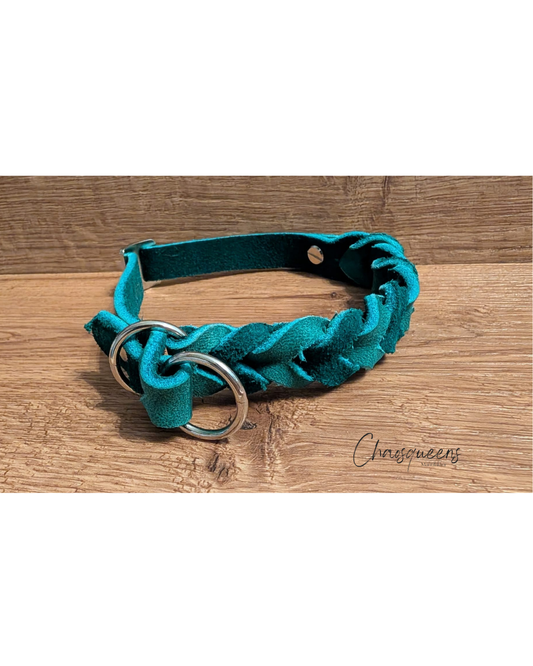 Halsband Petrol Fettleder M