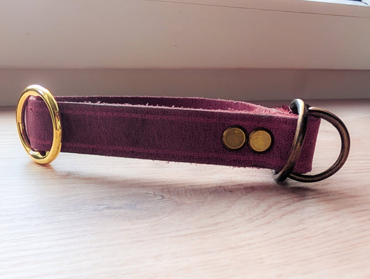 Halsband Bordeaux Nubukleder - Chaosqueens Manufaktur